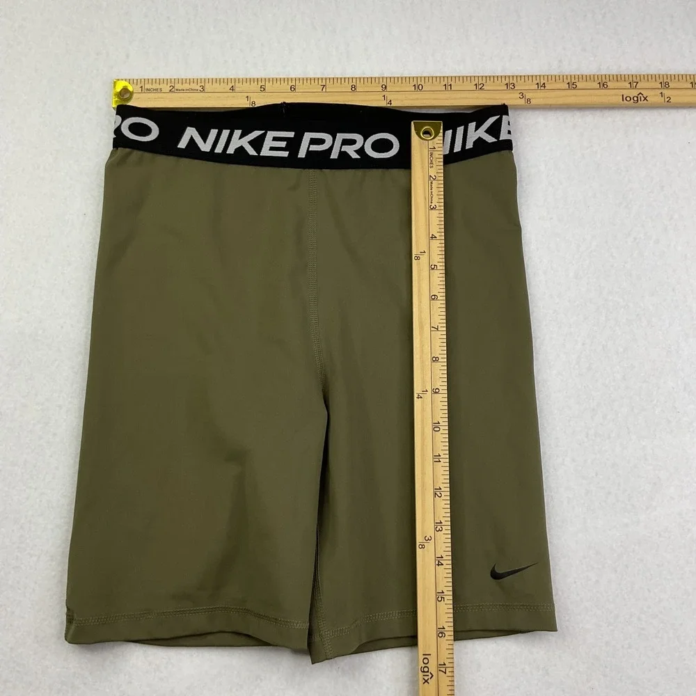 Nike Pro Compression Shorts 7'' Olive Green Train Athletic Gym Women's L DA0481